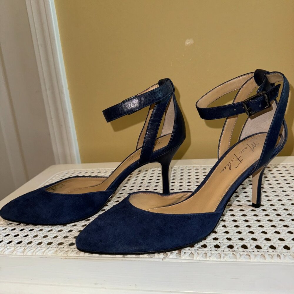 Vintage Marc Fisher Blue Suede Stiletto Heels